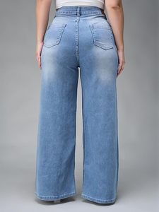 Jean en denim extensible coupe bootcut taille haute longueur régulière pour femme - Product Image 3