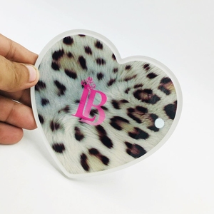 Top Sale Acrylic Tiles Clean Acrylic Material Cheetah Heart Design Eyelash Tile Magnet Long Working With Magnet Eyelash <b>Tools</b> - Product Image 3