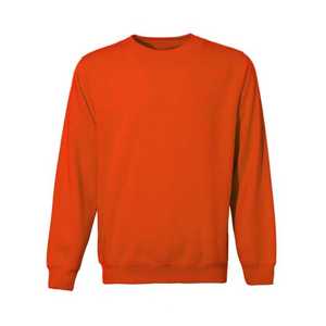 Sweat-shirt rouge à col rond pour homme, pull décontracté à manches longues de couleur unie avec poignets côtelés - Product Image 2