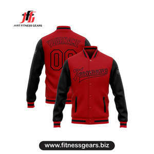 Veste universitaire personnalisée pour homme, bleu et orange, broderie, col montant, respirante, en polyester chauffant, vêtement décontracté d'hiver - Product Image 3