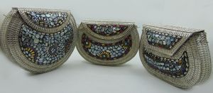 Blue Mosaic <b>Metal</b> Clutch Bag Beaded Evening Purse Handmade Women Party Clutch <b>Wallet</b> Handmade High Quality For Ladies & Girls - Product Image 3