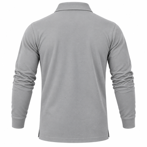 Wholesale <b>Men</b> Long Sleeve Polo <b>Shirt</b> Breathable Cotton Golf <b>Shirt</b> Solid Color Custom <b>Mens</b> Business Casual Polo <b>Shirt</b> - Product Image 2