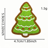 Appliques brodées thermocollantes en toile avec motifs de Noël pour sacs, chapeaux et vêtements