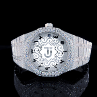 Nouvelle Arrivée Montre de Luxe Hip Hop en Acier Inoxydable Bicolore Moissanite 41mm Or Rose Mouvement Mécanique ETA Unisexe Étanche 3 ATM