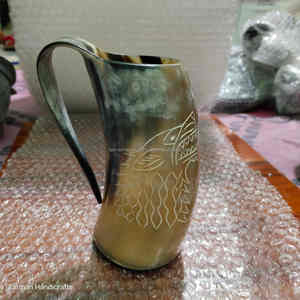 Mug à boire en corne de bœuf véritable, artisanal et haut de gamme, 12-16 oz, avec emballage luxueux, au meilleur prix - Product Image 2