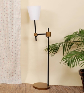 Lámpara de pie de lujo con pantalla de tela blanca y base de metal, OEM, ODM, bajo MOQ, precio de fábrica, suministro al por mayor. - Product Image 3