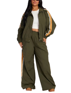Conjunto de 2 Piezas de Chaqueta Cortavientos para Mujer, Ligero, Fácil de Usar, Conjuntos Deportivos Cortavientos para Mujer - Product Image 1