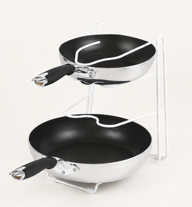 Wholesale Space-Saving 3-Tier Frying Pan Rack Organizer Metal Kitchen Storage Rack for <b>Pots</b> and Pans Countertop Cookware <b>Holder</b> - Product Image 1