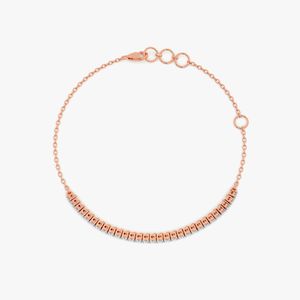 Pulsera de Cadena Clásica con Diamantes Cultivados en Laboratorio en Oro Rosa - Product Image 4