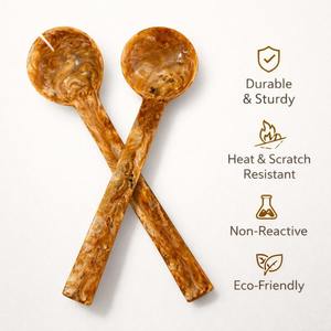 Cucharas de resina para servir y comer, hechas a mano con grabados decorativos en espiral, para uso doméstico, en la cocina y en restaurantes. - Product Image 3