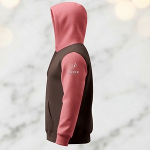 Hooper Clothes Sweat à capuche marron-rose pour homme, manches régulières, polaire, polyester/coton, respirant, séchage rapide, streetwear - Product Image 6