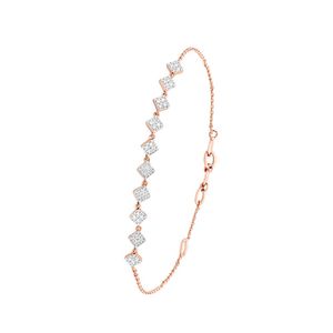 Pulsera de Cadena con Eslabones Cuadrados de Diamantes Cultivados en Laboratorio en Oro Rosa - Product Image 2