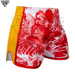 Pantalones Cortos de Muay Thai al por Mayor, Ropa de Artes Marciales de Boxeo Estampada, 100% Poliéster, Impresión por Sublimación, Pantalones Cortos de Muay Thai Personalizados - Product Image 4