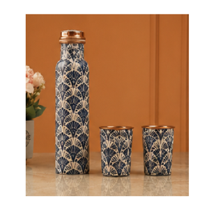 Bouteille d'eau en cuivre avec motif de palmier tropical, portable, pour usage extérieur - Product Image 3