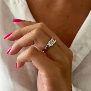 Elegant <b>Emerald</b> Lab Grown Diamond Full Eternity Wedding Band Gold Rose Gold White Gold <b>Silver</b> Party <b>Rings</b> - Product Image 2