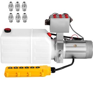 Pompa Idraulica Elettrica a Doppio Effetto da 6 Quarti/1,5 Galloni, 12V DC con Pressione Massima di Scarico di 3200 PSI per Rimorchi Ribaltabili - Product Image 1