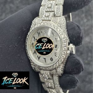 นาฬิกาข้อมือผู้หญิง ICE LOOK หรูหรา ตัวเรือนสแตนเลสสตีล ขนาด 38 มม. หน้าปัดทรงกลม ระบบควอตซ์ ประดับเพชร พร้อมหน้าปัดแซฟไฟร์ - Product Image 4