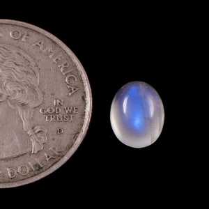 Piedra Preciosa Natural de Piedra Lunar Ovalada Cabujón de Calidad Láctea, Fuego Azul, Alta Calidad, Alto Brillo, para Joyería - Product Image 4