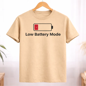 Camiseta con Estampado Personalizado de Modo Batería Baja, Camiseta Gráfica Divertida, Unisex, Algodón, Casual, Manga Corta, OEM, ODM, Ropa al por Mayor - Product Image 1