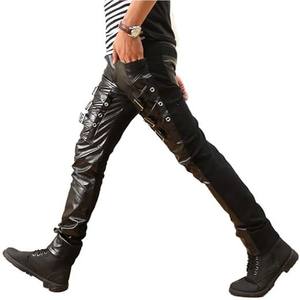 Pantalon de moto en cuir véritable personnalisable grande taille, homologué CE, imperméable, coupe-vent et respirant pour hommes - Product Image 4