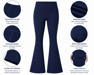 Women's Seamless High Waist <b>Flare</b> <b>Leggings</b> Butt Lifting Yoga Pants Bootcut Gym Workout Compression Tights Solid Wholesale - Product Image 5