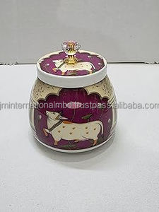 Juego de 2 bandejas de metal pichwai con tarro para regalar - Product Image 2