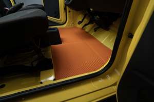 Tapis de sol de voiture en TPE toutes saisons, 2 pièces, beige uni, pour sièges avant de berline - Product Image 6