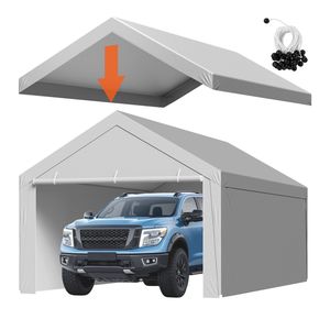 Telo di Ricambio per Carport 13 x 20 piedi, Resistente ai Raggi UV, Impermeabile, per Tenda Garage Portatile, con Pareti Laterali - Product Image 1