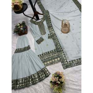 Designer Women's Party Wear Top-Bottom and Beautiful Dupatta Set - Product Image 5