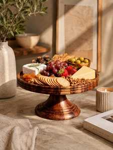 Elegant Wooden Cake Display <b>Stand</b> with Glass Cover and smooth Finish for Pastries <b>Cupcakes</b> Cookies Wedding Party Table Decor - Product Image 6