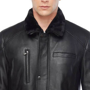 Veste en cuir pour homme, chaude, élégante, décontractée, style motard, vente en gros, fournisseur en vrac, qualité supérieure - Product Image 4