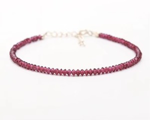 Natural Red <b>Garnet</b> Button Shape Faceted Gemstone <b>Bracelet</b> For Women Men 2MM 2.5MM Handmade Dainty Stone <b>Bracelet</b> Wholesale Bulk - Product Image 2