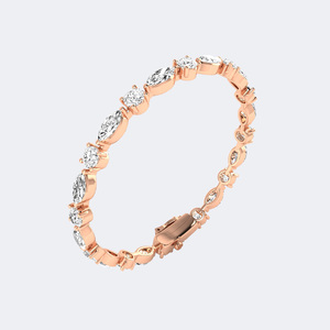 9.24CTW Marquise and Round Prong <b>Set</b> Diamond Tennis Bracelet <b>Gold</b> Lab Grown Mixed Shape Link Jewelry for Women - Product Image 6