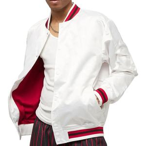2025 vente en gros Logo personnalisé de haute qualité 100% Satin Polyester veste imperméable hommes Satin Varsity veste - Product Image 3