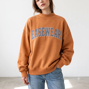 Sweat-shirt oversize en molleton à col montant pour femme, style streetwear, en molleton brossé de luxe, confort premium, fabrication sur mesure - Product Image 1