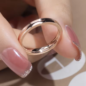 Anillo de Boda de Oro Rosa con Diamante, Corte Brillante Redondo, Color G Natural, Estilo Clásico, Unisex - Product Image 4