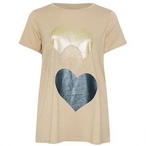 Precio de fábrica, venta al por mayor, camisetas de mujer, camiseta de manga corta con cuello redondo de algodón 100% impresa DTF personalizada, perfecta para ropa informal - Product Image 1