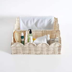 Cesta de mimbre festoneada para pañales, organizador de guardería para bebés, cesta de almacenamiento tejida a mano, fabricante y proveedor mayorista - Product Image 5