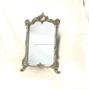 Богато украшенное французское Провинциальное металлическое зеркало на заказ, эмалевое блестящее качественное металлическое полированное зеркало с увеличительным акцентом