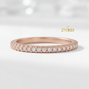 Lab Grown Zircon 1CT Brilliant Cut <b>Eternity</b> <b>Ring</b> <b>Silver</b> Plated Trendy Wedding Band Unisex Stackable Engagement Anniversary Party - Product Image 6