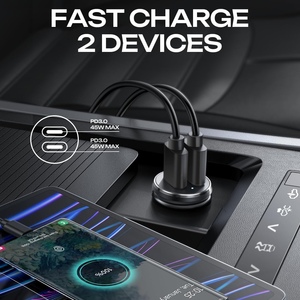 Lisen 90W USB C Sạc xe hơi PD 45W sạc nhanh cổng kép Kim loại thuốc lá nhẹ hơn <span class=keywords><strong>Adapter</strong></span> cho iPhone 16 Pro Max Galaxy S25 - Product Image 5