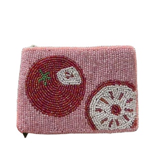 กระเป๋าใส่เหรียญปักลายลูกปัดทำมือ ดีไซน์ไม่ซ้ำใคร  กระเป๋าสตางค์ Zero Wallet  โลโก้ปรับแต่งได้ - Product Image 1