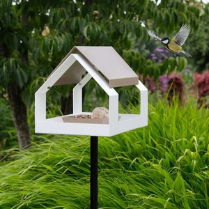 Casa para pájaros colgante de metal para jardín, comedero decorativo de hierro, jaula para pájaros, casa para pájaros de exterior, casa para pájaros colgante de metal. - Product Image 5