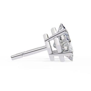 Pendientes de Diamante Moissanite Corte Princesa, Plata de Ley 925, Hermosos Pendientes de Botón, Regalo de Boda - Product Image 4