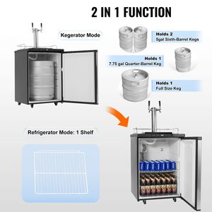 Dispenser di Birra a Doppio Rubinetto a Grandezza Naturale con Serbatoio CO2 (Senza Gas) e Vassoio Raccogligocce - Product Image 2