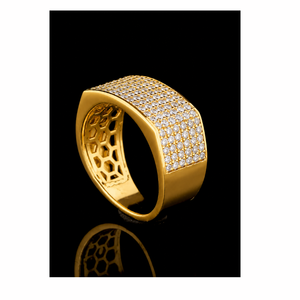 Anillo de Boda de Oro de 14K de Primera Calidad con Diamantes Pavé para Hombre, Anillo de Compromiso de Lujo con Diamantes Cultivados en Laboratorio, Regalo de Aniversario - Product Image 1