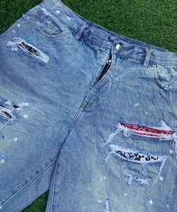 Nouvelle Arrivée Short en Jean Déchiré et Usé pour Homme, Short en Denim Bleu à Trous, Style Hip Hop Décontracté - Product Image 4