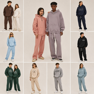 Conjunto de Sudadera con Capucha y Pantalón de Chándal de Algodón Unisex, Estilo Urbano Moderno de Invierno de EE. UU., Lote de Excedentes de Bangladesh, Venta al por Mayor de Chándales para Hombre - Product Image 5