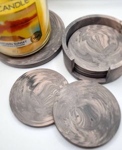 Ensemble de sous-verres en résine époxy faits à la main avec un design artistique unique pour tasses à café, mugs à thé, verres, table à manger et décoration intérieure - Product Image 6