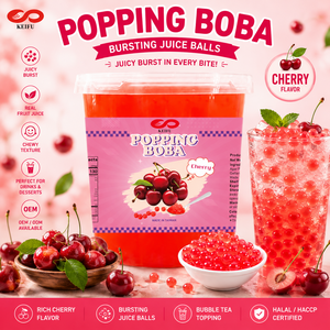 Boba de Cereza de Marca Privada 3.2kg, Ingredientes para Té de Burbujas, OEM ODM, Fábrica de Taiwán KEIFU - Product Image 1